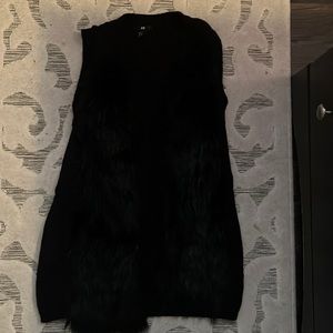 Black fur vest